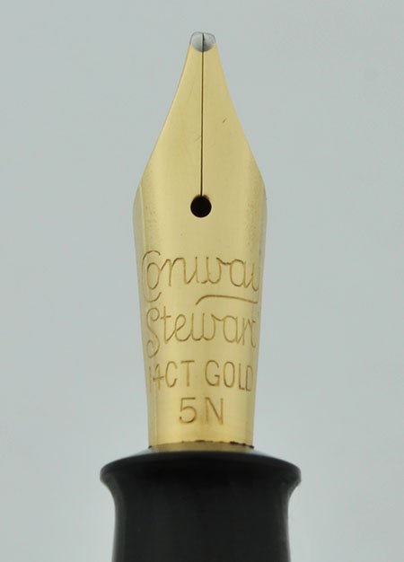 Conway Stewart 36 Fountain Pen - Blue Striated, Broad 14K Nib